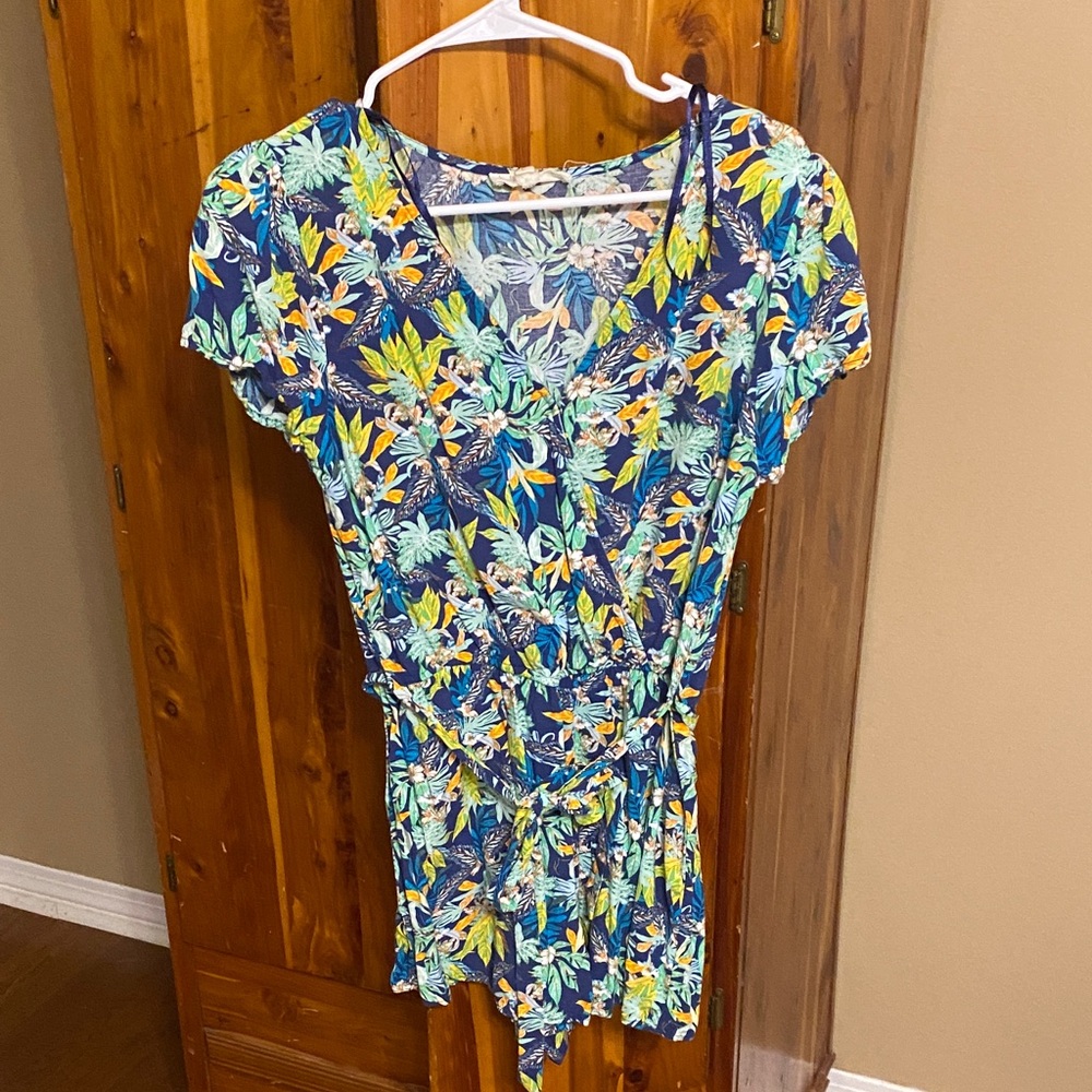 BeBop Blue and Green Patterned Dress